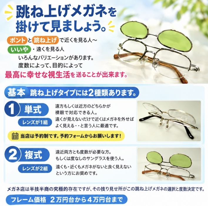 跳ね上げメガネ　複式